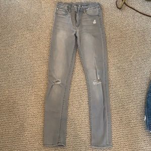 Gray ripped jeans